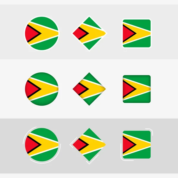 Symbolset Der Flagge Von Guyana Vektorfahne Von Guyana — Stockvektor