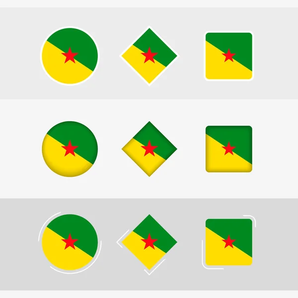 Französisch Guayana Flaggensymbole Gesetzt Vektorfahne Von Französisch Guayana — Stockvektor