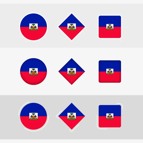 Conjunto Ícones Bandeira Haiti Bandeira Vetorial Haiti — Vetor de Stock
