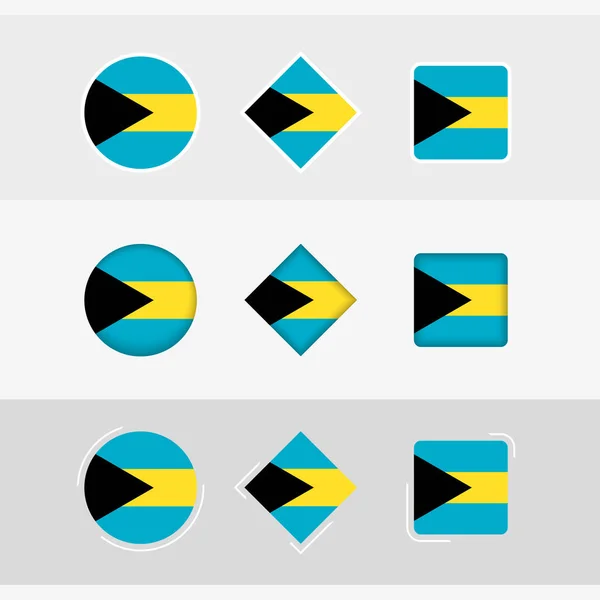 Die Bahamas Flagge Symbole Gesetzt Vektor Flagge Der Bahamas — Stockvektor