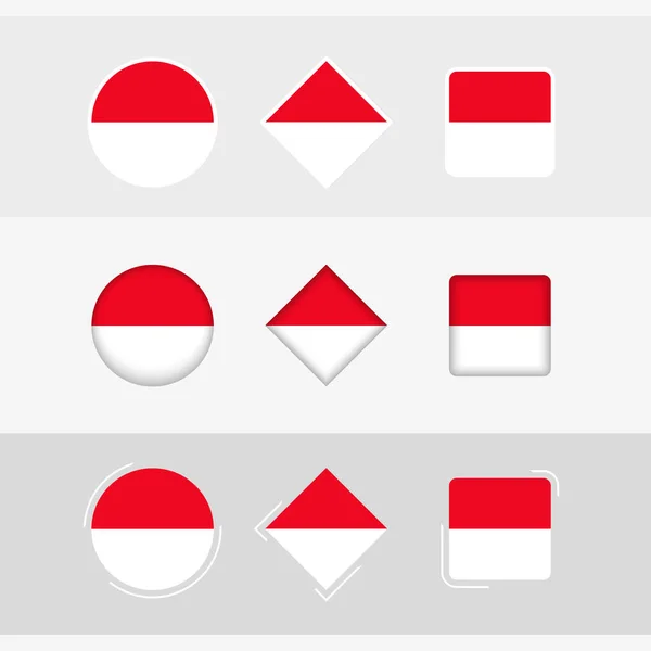 Indonesien Flagge Symbole Gesetzt Vektor Flagge Von Indonesien — Stockvektor