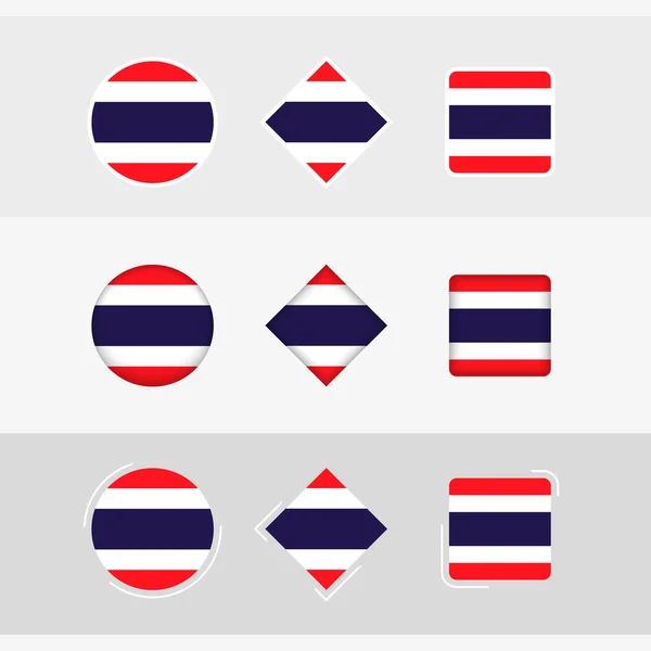 Symbole Der Thailändischen Flagge Gesetzt Vektor Flagge Von Thailand — Stockvektor