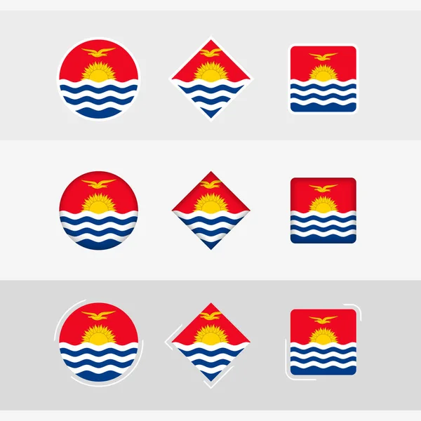 Kiribati Vlag Pictogrammen Ingesteld Vector Vlag Van Kiribati — Stockvector