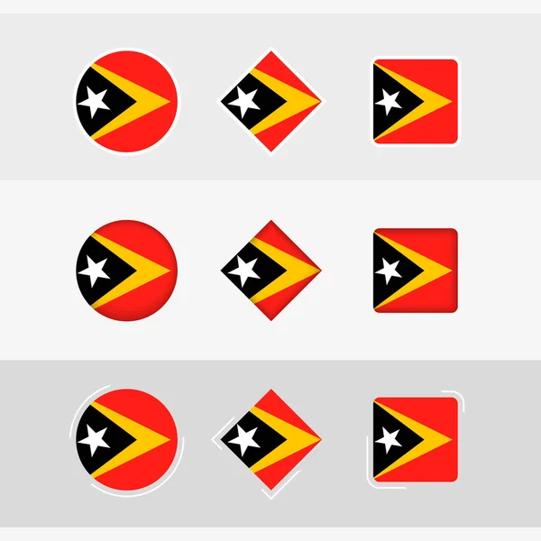 Symbole Für Die Flagge Osttimors Gesetzt Vektorfahne Von Osttimor — Stockvektor