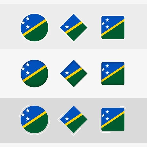 Solomon Islands Flag Icons Set Vector Flag Solomon Islands — Stock Vector