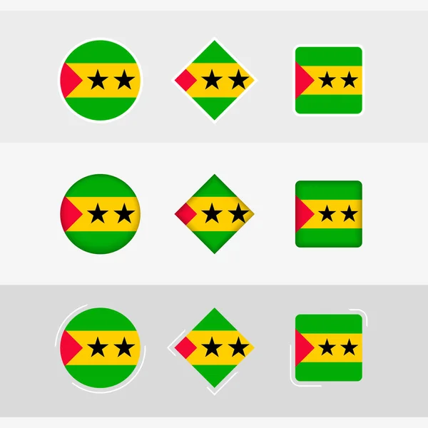 Sao Tome Principe Flag Icons Set Vector Flag Sao Tome — Stock Vector