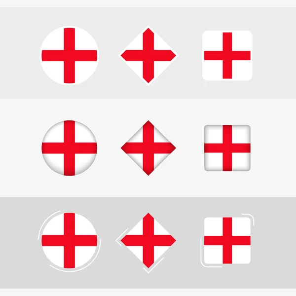 Anglia Zászló Ikonok Beállítva Vektor Zászló Anglia — Stock Vector