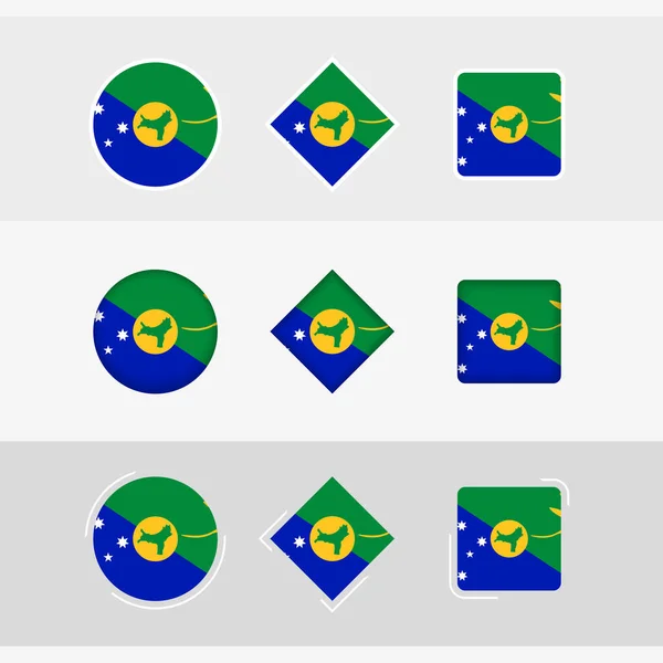 Vlajkové Ikony Vánoční Ostrov Nastaveny Vektorová Vlajka Vánoční Ostrov — Stockový vektor