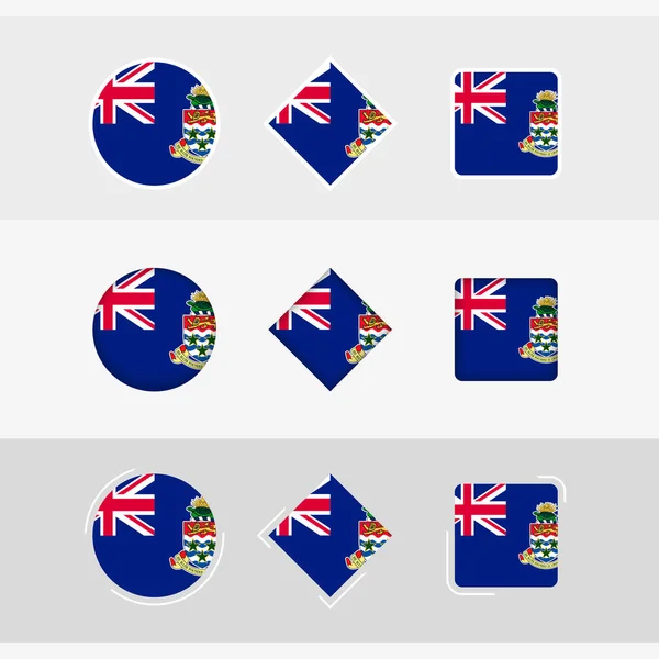 Conjunto Ícones Bandeira Das Ilhas Cayman Bandeira Vetorial Ilhas Cayman — Vetor de Stock