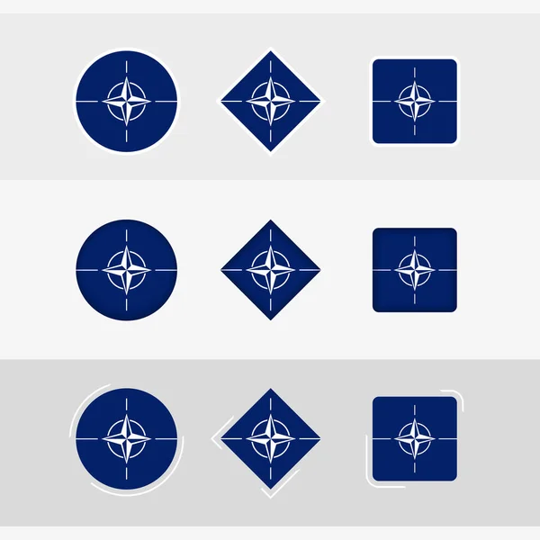 Symbole Der Nato Flagge Gesetzt Vektor Flagge Der Nato — Stockvektor