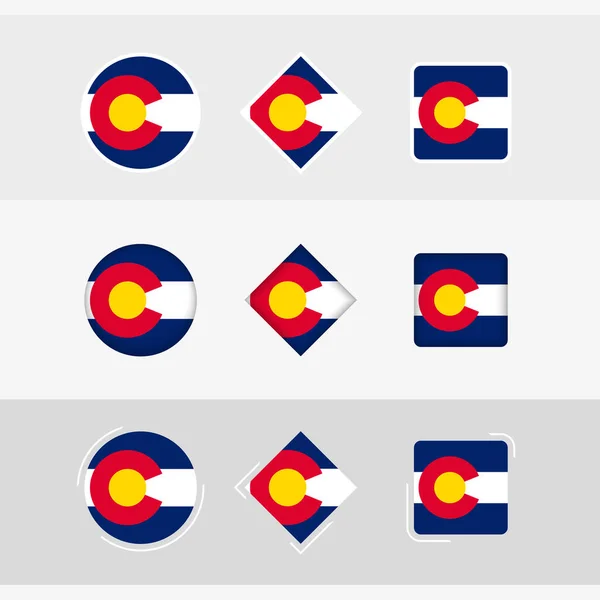 Colorado Flag Icons Set Vector Flag Colorado — Stock Vector