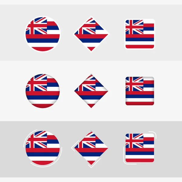 Hawaii Flagga Ikoner Som Vektor Flagga Hawaii — Stock vektor