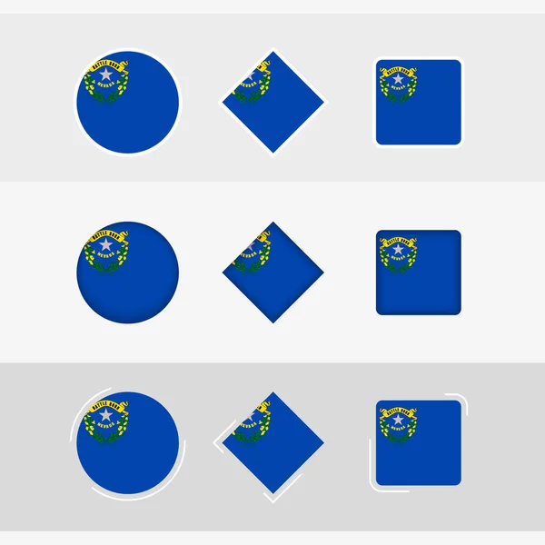 Ensemble Icônes Drapeau Nevada Drapeau Vectoriel Nevada — Image vectorielle