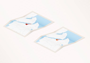 Eritre ülkesinin bayraklı ve kırmızı renkli iki adet Eritre haritası var..