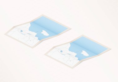 Komoros 'un iki katlı haritası, Komoros ülkesinin bayrağı ve kırmızı renklerle işaretlenmiş..