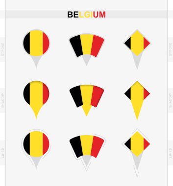 Belçika bayrağı, Belçika bayrağının lokasyon simgeleri.