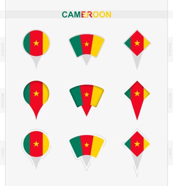 Kamerun bayrağı, Kamerun bayrağının konum simgesi seti.