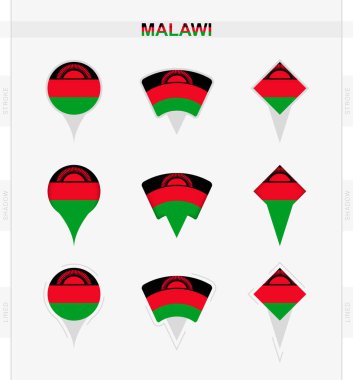Malavi bayrağı, Malawi bayrağının lokasyon simgeleri..