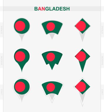 Bangladeş bayrağı, Bangladeş bayrağının lokasyon simgeleri.