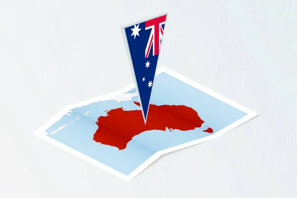 Ισομετρικός Χάρτης Της Αυστραλίας Τριγωνική Σημαία Της Αυστραλίας Ισομετρικό Στυλ — Διανυσματικό Αρχείο