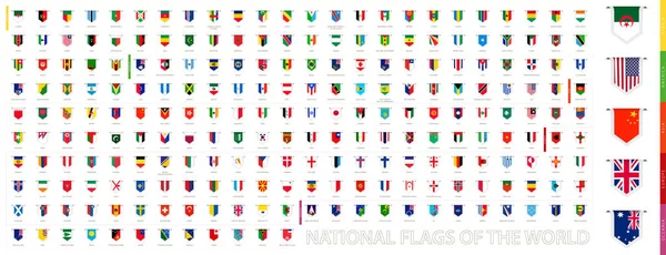 Vertikala Flaggor Världen Stora Flaggor Vektorsamling — Stock vektor