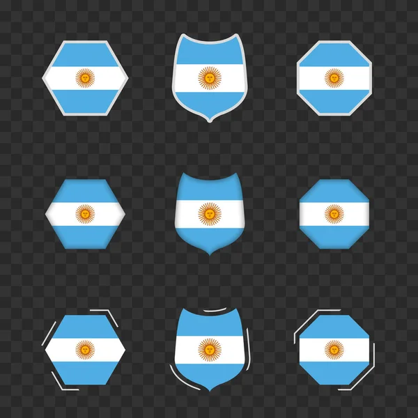 Símbolos Nacionales Argentina Sobre Fondo Oscuro Transparente Banderas Vectoriales Argentina — Archivo Imágenes Vectoriales
