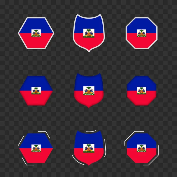 National Symbols Haiti Dark Transparent Background Vector Flags Haiti — Stock Vector