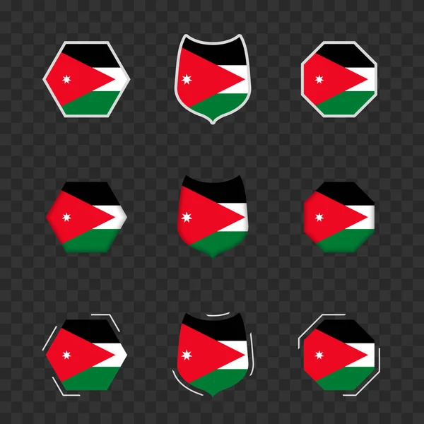 Nationalsymbole Jordaniens Auf Dunklem Transparentem Hintergrund Vektorfahnen Jordaniens — Stockvektor