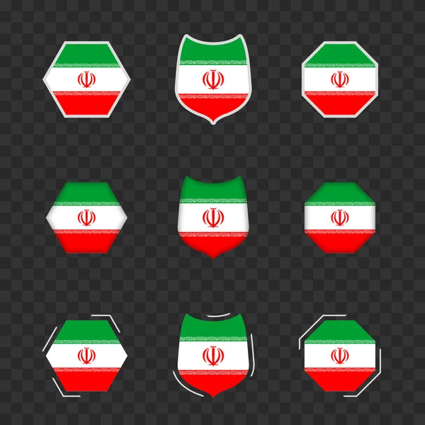 Simbol Nasional Iran Pada Latar Belakang Transparan Gelap Bendera Vektor - Stok Vektor