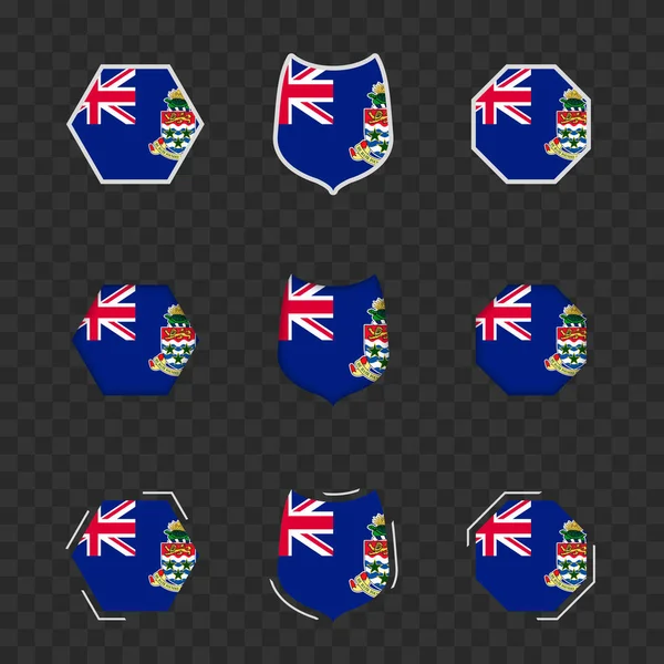 开曼群岛在黑暗透明背景下的国家标志 开曼群岛的矢量旗 — 图库矢量图片