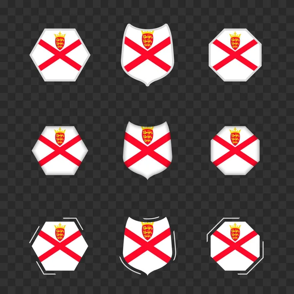 Symboles Nationaux Jersey Sur Fond Transparent Foncé Drapeaux Vectoriels Jersey — Image vectorielle