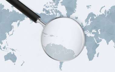 Amerika merkezli Dünya Haritasındaki genişletilmiş Aziz Lucia haritası. Aziz Lucia 'nın büyütülmüş haritası ve bayrağı.