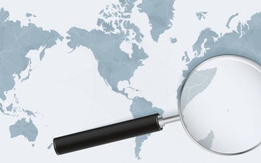 Seyşeller 'in Amerika merkezli Dünya Haritasındaki genişletilmiş haritası. Seyşeller 'in büyütülmüş haritası ve bayrağı.