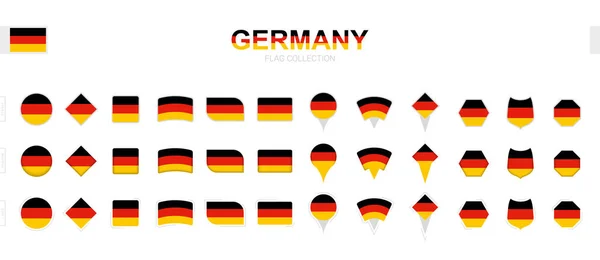 様々な形や効果のドイツの旗の大規模なコレクション — ストックベクタ