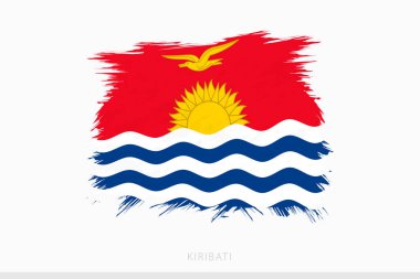 Kiribati Grunge bayrağı, vektör soyut grunge Kiribati bayrağı.