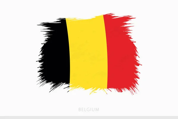 Grunge Flagge Belgiens Vektor Abstrakte Grunge Gebürstete Flagge Belgiens — Stockvektor