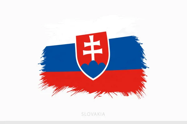 Grunge Flagga Slovakien Vektor Abstrakt Grunge Borstad Flagga Slovakien — Stock vektor