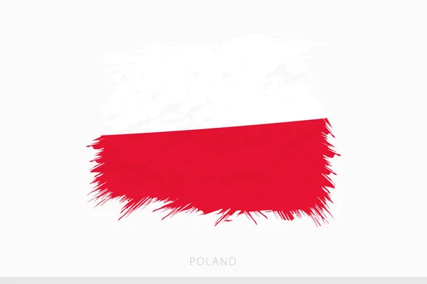 Flaga Grunge Polski Wektor Abstrakcyjny Grunge Szczotkowana Flaga Polski — Wektor stockowy