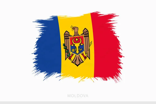Grunge Vlajka Moldavska Vektorové Abstraktní Grunge Kartáčované Vlajky Moldavska — Stockový vektor