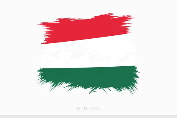 Grunge Vlajka Maďarska Vektorové Abstraktní Grunge Kartáčované Vlajky Maďarska — Stockový vektor