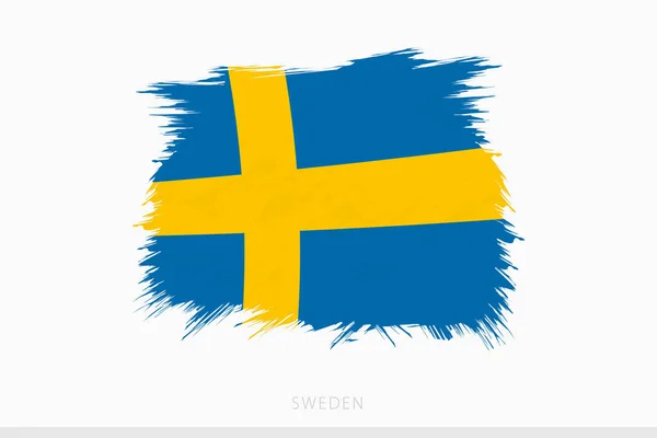 Grunge Flag Sweden Vector Abstract Grunge Brushed Flag Sweden — Vettoriale Stock