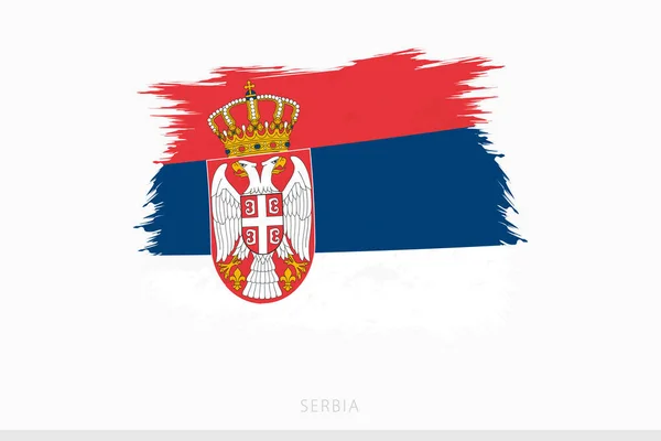 Grunge Zászló Szerbia Vektor Elvont Grunge Ecsetelt Zászló Szerbia — Stock Vector