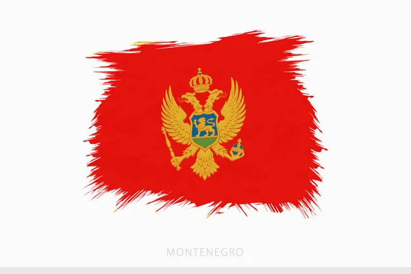 Grunge Flag Montenegro Vector Abstract Grunge Brushed Flag Montenegro —  Vetores de Stock