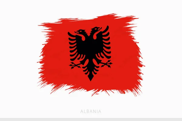 Bandeira Grunge Albânia Vetor Abstrato Grunge Escovado Bandeira Albânia — Vetor de Stock