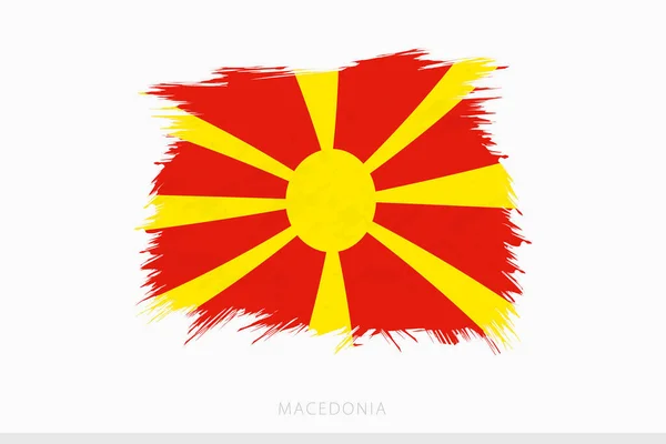 Flaga Grunge Macedonii Wektor Abstrakcyjny Grunge Szczotkowana Flaga Macedonii — Wektor stockowy