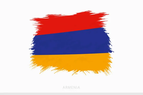 Grunge Flagge Von Armenien Vektor Abstrakte Grunge Gebürstete Flagge Von — Stockvektor