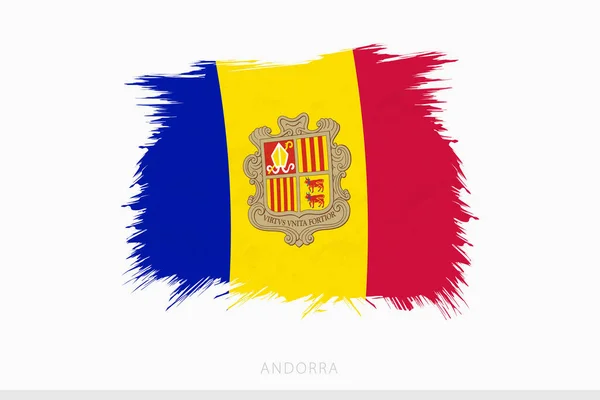 Andorra Grunge Zászló Andorra Vektor Elvont Grunge Fésült Zászló — Stock Vector