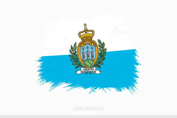 Grunge Flag San Marino Vector Abstract Grunge Brushed Flag San — Vettoriale Stock