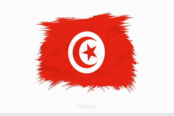 Grunge Flagge Von Tunesien Vektor Abstrakte Grunge Gebürstete Flagge Von — Stockvektor