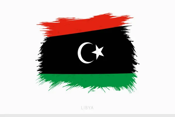Bandiera Grunge Della Libia Bandiera Vettoriale Astratta Grunge Spazzolata Della — Vettoriale Stock